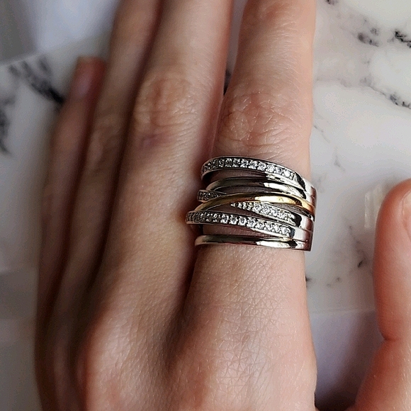 New Two Tone 925 Silver Ring - Picture 8 of 10